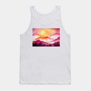 Sunset Landscape Paint Tank Top